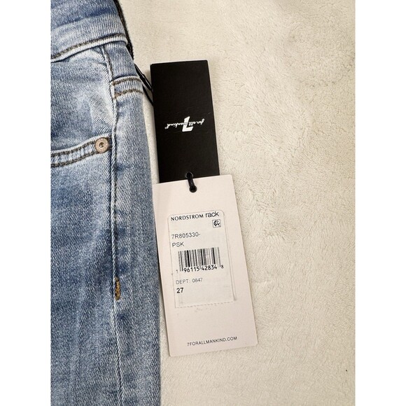7 FOR ALL MANKIND ALEXA CROPPED TROUSER HIGH WAIST JEANS IN POLAR SKY Size27 - Picture 10 of 16